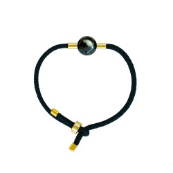 Βραχιόλι με μαύρο Shell Pearl και νήμα - S124343B