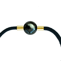 Βραχιόλι με μαύρο Shell Pearl και νήμα - S124343B