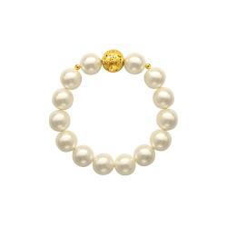 Βραχιόλι με λευκά shell Pearl, Lava και Hematite - S124424S