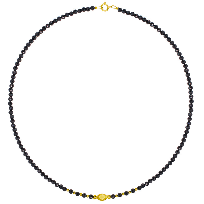 Κολιέ με Κ14 χρυσά στοιχεία, spinel και citrine - F124151CT