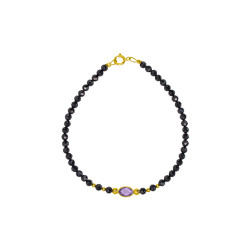 Βραχιόλι με Κ14 χρυσά στοιχεία, spinel και amethyst- F124150A Βραχιόλι με Κ14 χρυσά στοιχεία, spinel και amethyst- F124150A