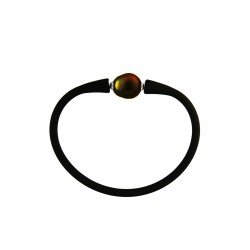 Βραχιόλι με μαύρο μαργαριτάρι South Sea 10-11mm Elastic Silicon - B122715B