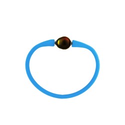 Βραχιόλι με μαύρο μαργαριτάρι South Sea 10-11mm Elastic Silicon - B122715B