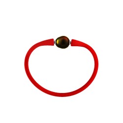 Βραχιόλι με μαύρο μαργαριτάρι South Sea 10-11mm Elastic Silicon - B122715B