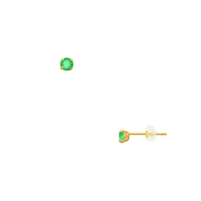 Σκουλαρίκια με σμαράγδια σε χρυσή βάση Κ18 - M125240