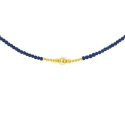 Κολιέ με Κ14 χρυσά στοιχεία και Lapis F124330L