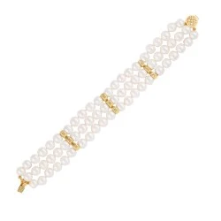 Βραχιόλι με μαργαριτάρια 6,5 - 7 mm και χρυσό Κ14 - G124034