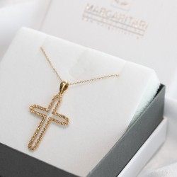 Χρυσός Κ18 σταυρός με διαμάντια - M315132