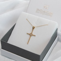 Χρυσός Κ18 σταυρός με διαμάντια - M315715