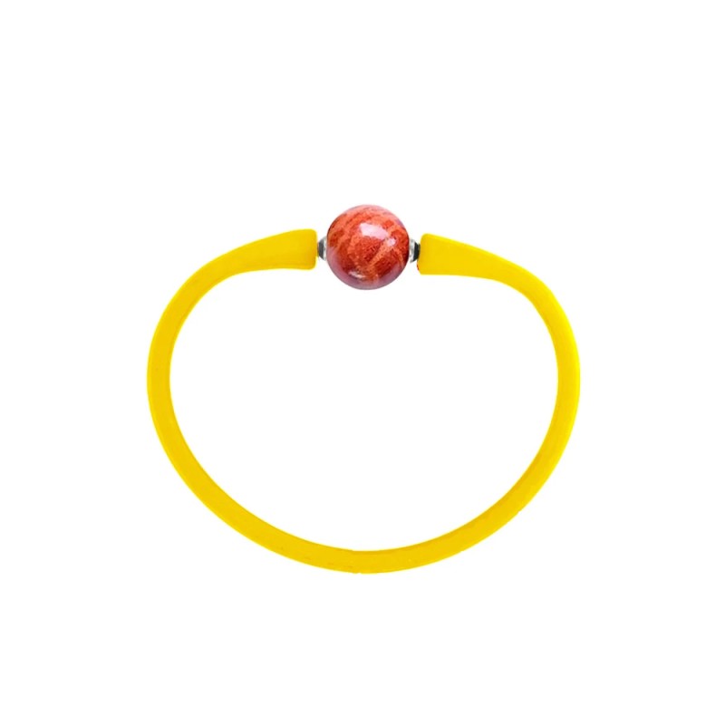 Βραχιόλι με Coral 14mm Yellow Elastic Silicon - Y122715C