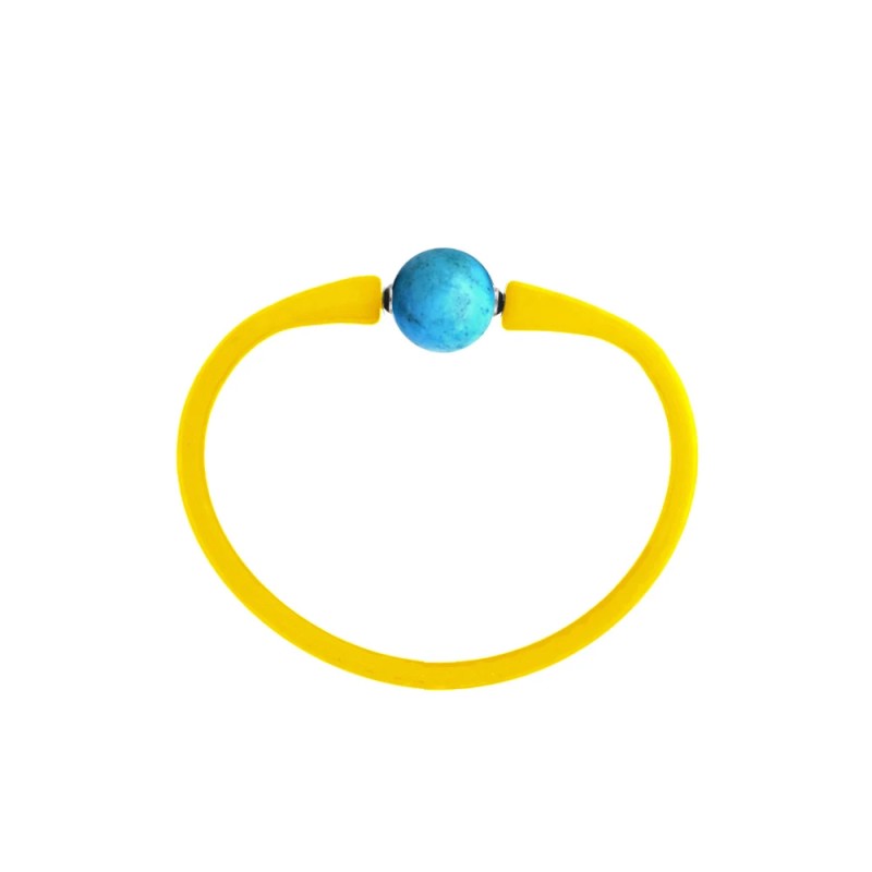 Βραχιόλι με Turquoise 14mm Yellow Elastic Silicon - Y122715T