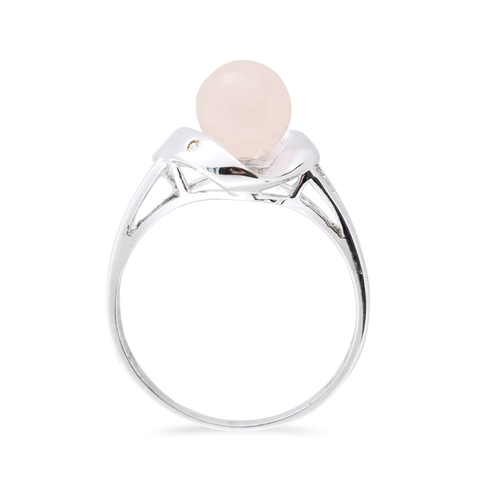 Δαχτυλίδι με Pink Quartz και διαμάντια σε ασήμι 925 - M117749PQ Δαχτυλιδια > Δαχτυλιδια με ημιπολύτιμους λίθους