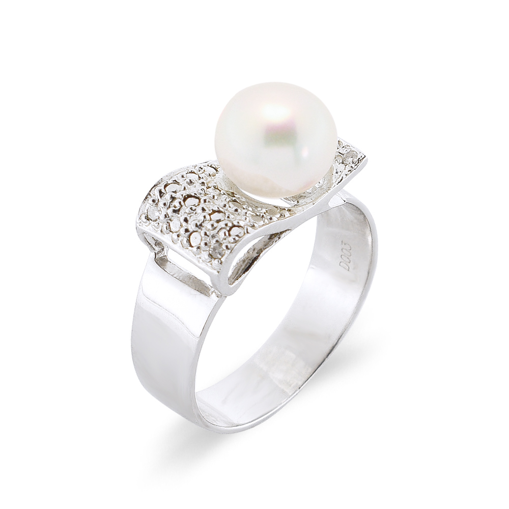 Δαχτυλίδι με μαργαριτάρι Fresh Water σε ασήμι 925 - M117755R Δαχτυλιδια > Δαχτυλιδια με μαργαριτάρια