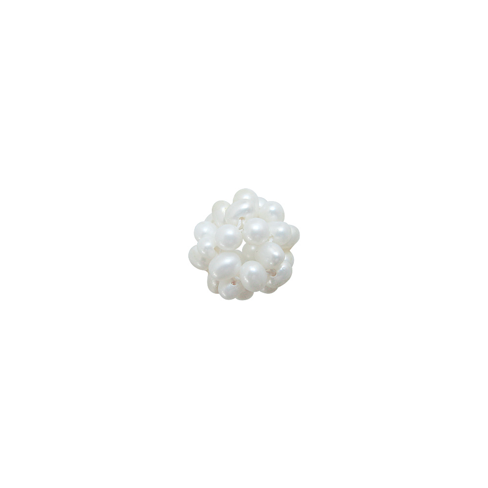 Καλαθάκι πλεκτό με λευκά μαργαριτάρια - M120891 Ειδη δωρων