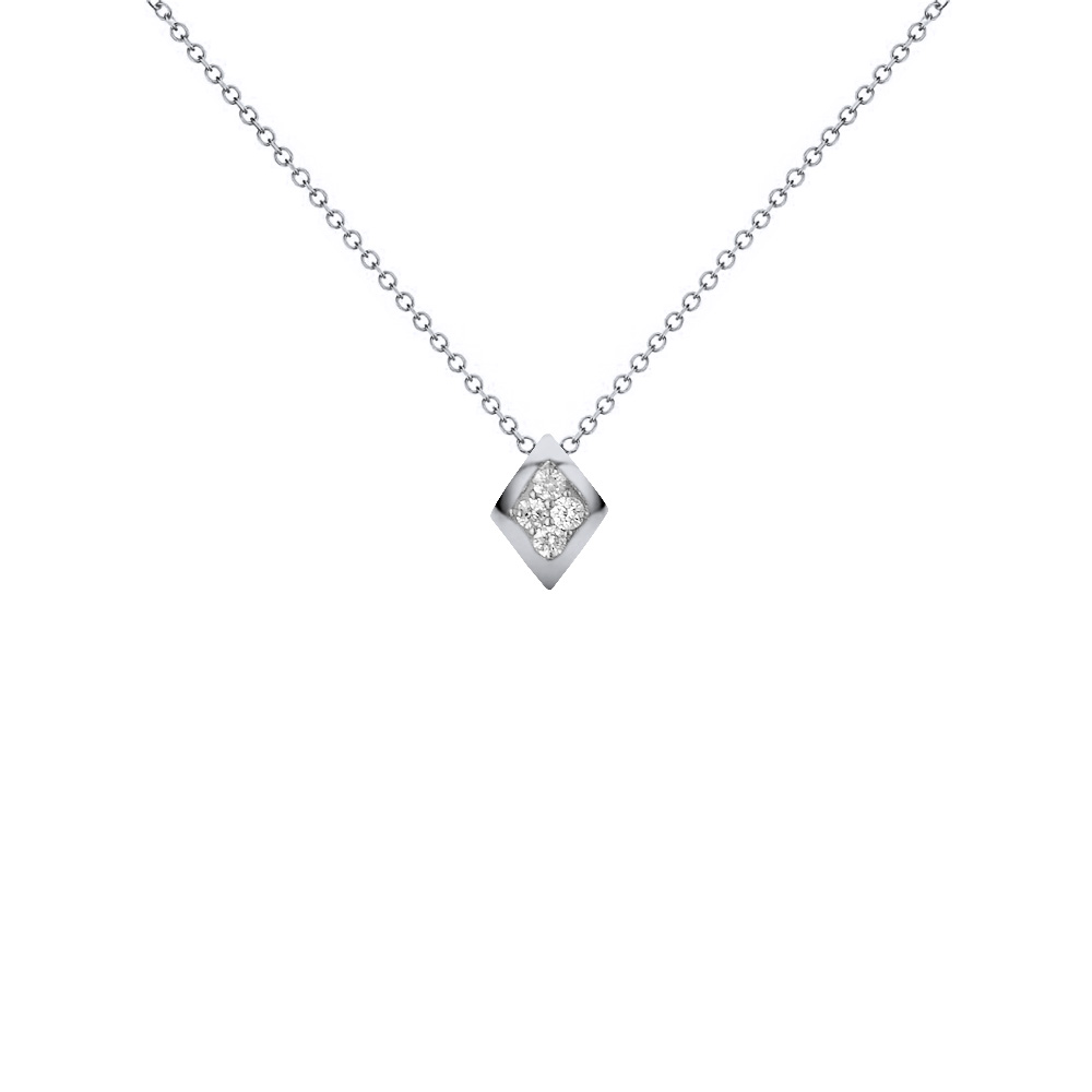 Μενταγιόν με διαμάντια σε λευκόχρυσο Κ18 - W123505 Μενταγιον > Μενταγιόν με διαμάντια