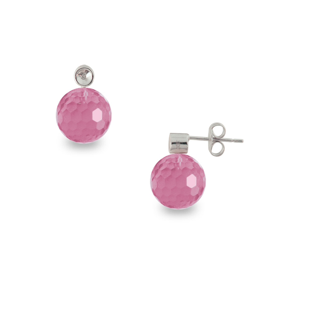 Σκουλαρίκια με Pink Quartz - S121458PQ Σκουλαρικια > Σκουλαρίκια με ημιπολύτιμους λίθους