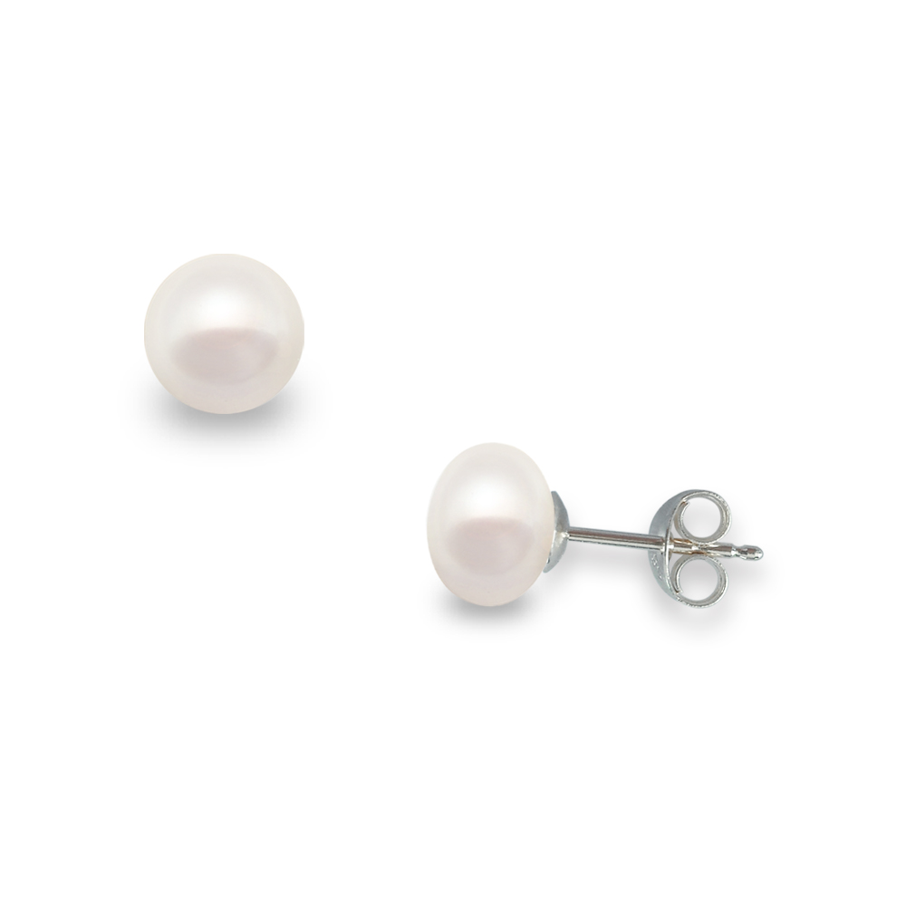 Σκουλαρίκια με λευκά μαργαριτάρια σε ασημένια βάση 925 - M123401 Σκουλαρικια > Σκουλαρικια με μαργαριταρια
