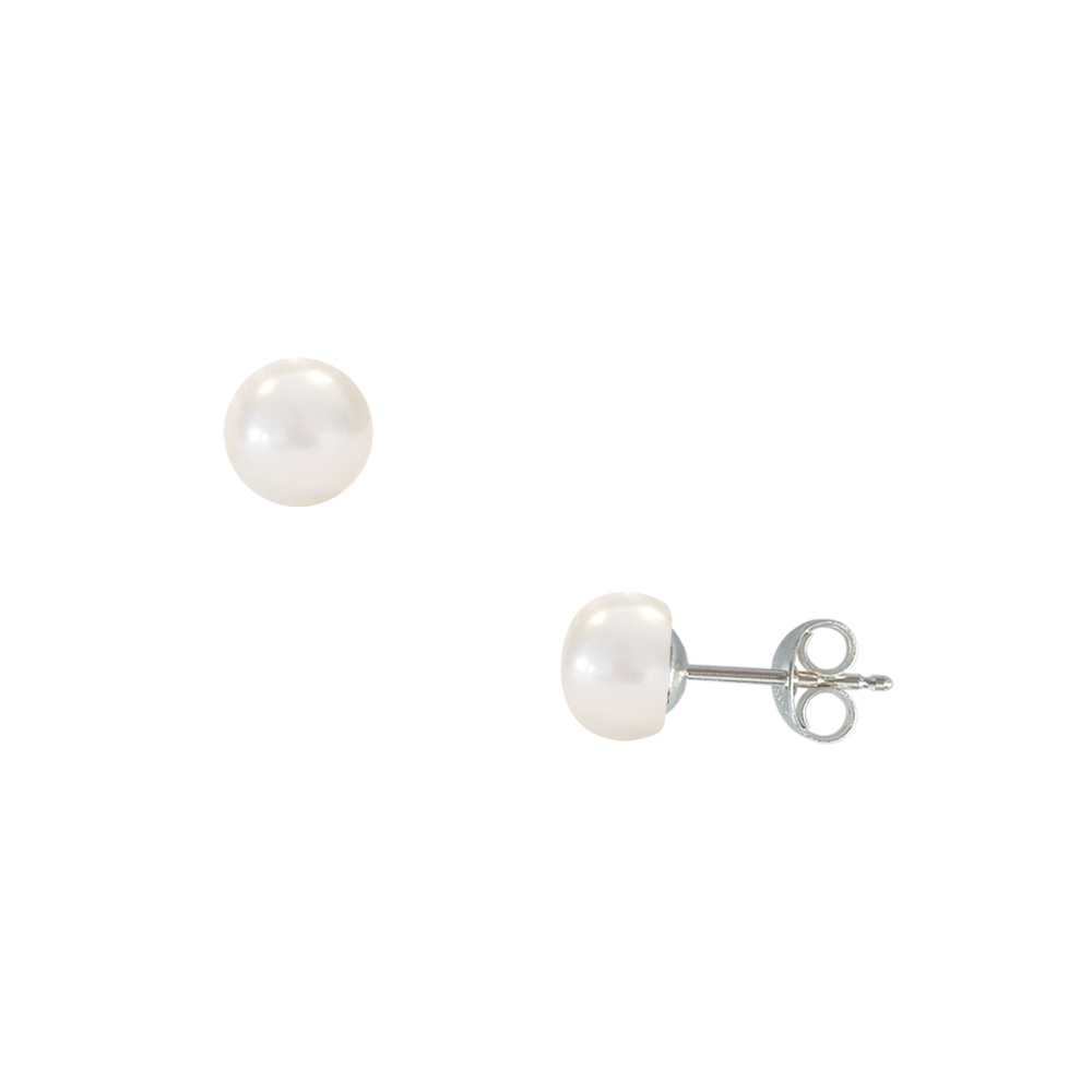 Σκουλαρίκια με λευκά μαργαριτάρια σε ασημένια βάση 925 - M123400 Σκουλαρικια > Σκουλαρικια με μαργαριταρια